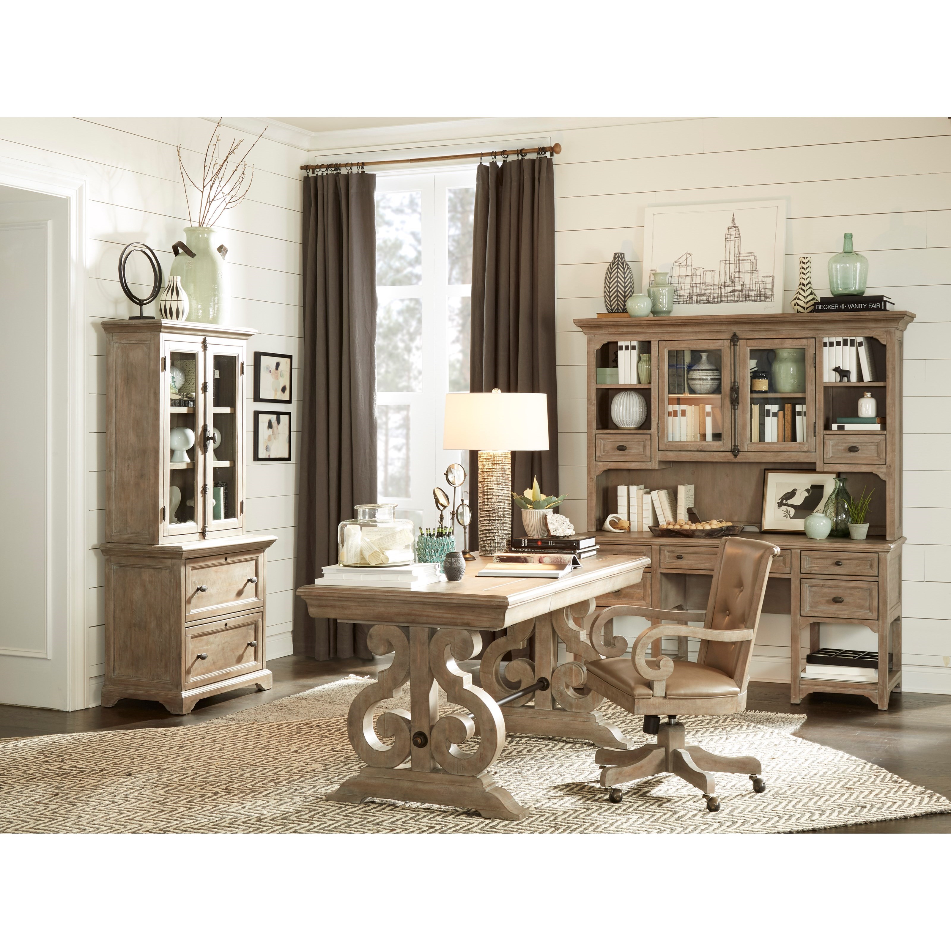 Farmhouse double desk deals